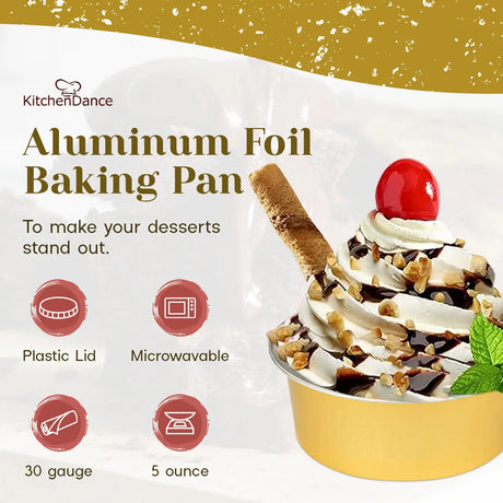 5 oz. Foil Cup with Plastic Lid  Case of 2000 - #A41P KitchenDance