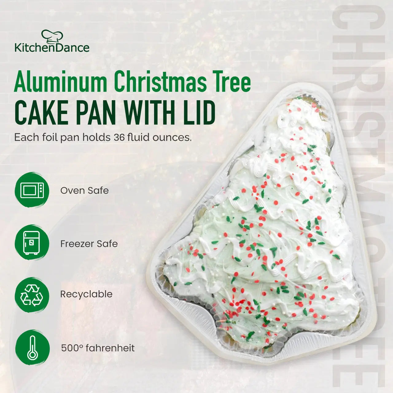 Christmas Tree Foil Pan with Plastic Dome Lid - Case of 100 - #9501XP Handi-Foil
