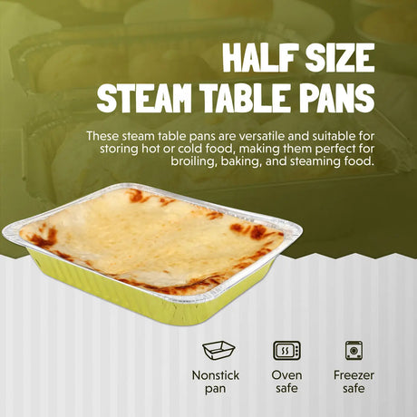 Half Size Colored Disposable Steam Table Pans - Case of 200  #53900 KitchenDance