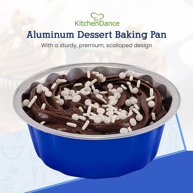 8 oz. Round Disposable Aluminum Foil Colored Dessert Pan - Case of 1000- #A8NL KitchenDance