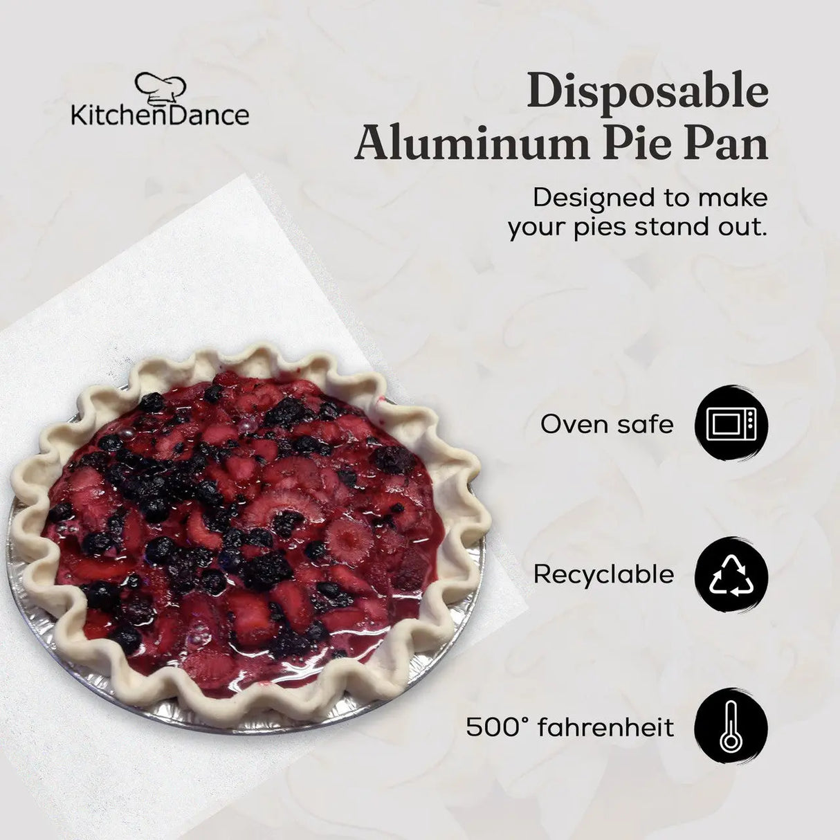 9" Disposable Aluminum Foil Pie Pan - Extra Deep - Case of 500 - #940 D & W Fine pack