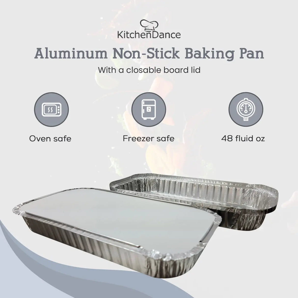 3 lb. Disposable Oblong Entrée Pan with Board Lid - Case of 500 - #110L D & W Fine pack