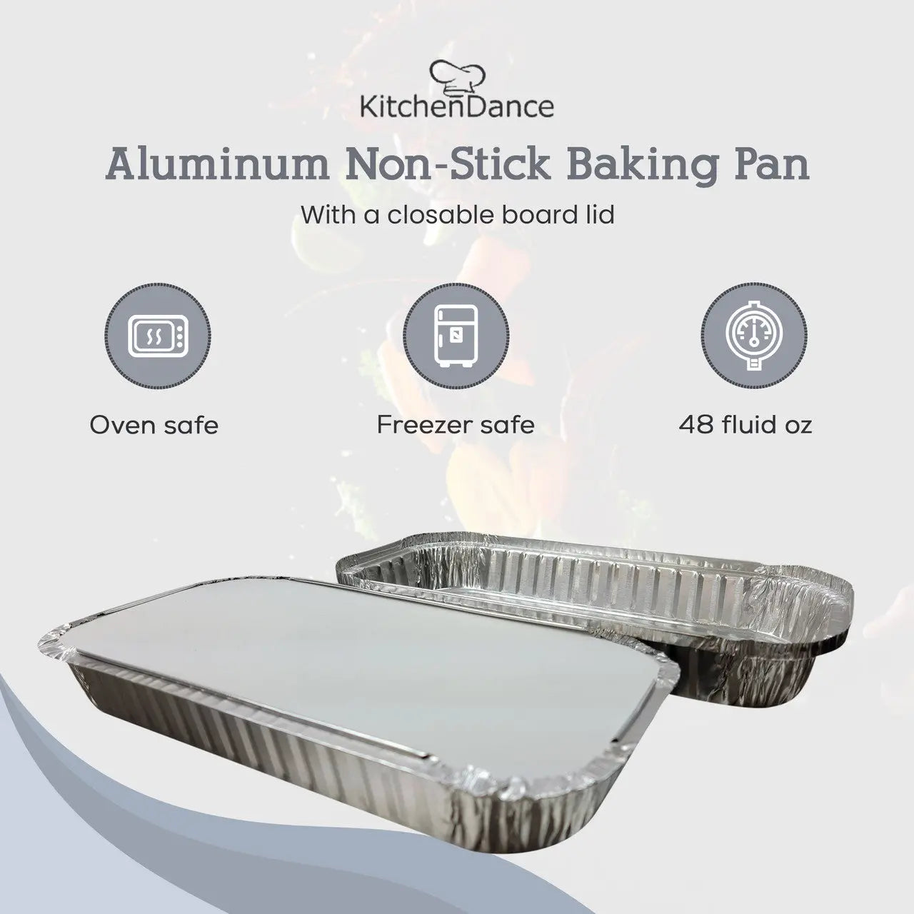 3 lb. Disposable Oblong Entrée Pan with Board Lid - Case of 500 - #110L D & W Fine pack