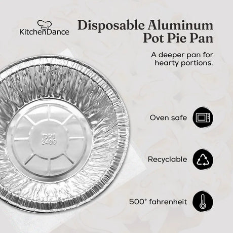 5¾" Disposable Aluminum Pot Pie Pan - Extra Deep - Case of 1000 -  #2400 Durable Packaging