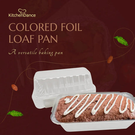 2 lb. Colored  Closable Foil Loaf Pan with Plastic Lid - Case of 1000- #1850P Aikou