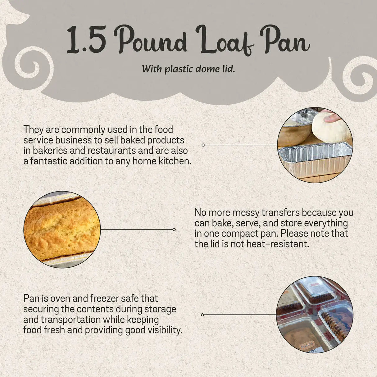 1½ lb. Foil Loaf Pan with Clear Dome Lid - Case of 500 - #208P D & W Fine pack