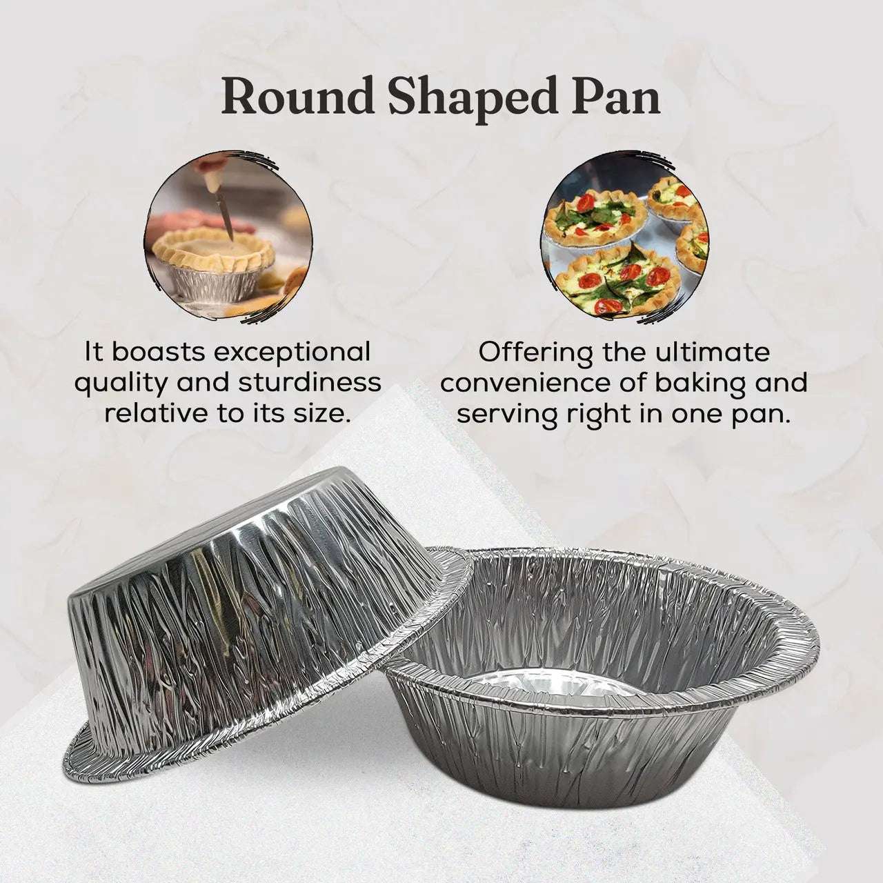5¾" Disposable Aluminum Pot Pie Pan - Extra Deep - Case of 1000 -  #2400 Durable Packaging