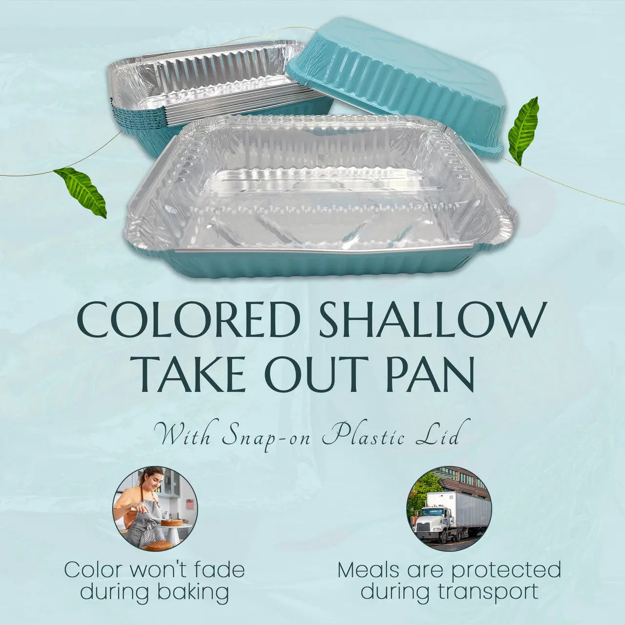 1½ lb. Shallow Oblong Foil Pan w/ Plastic Lid - Case of 1000  #6417P KitchenDance
