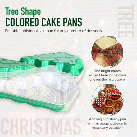 Christmas Tree Foil Pan with Plastic Dome Lid - Case of 100 - #9501XP Handi-Foil