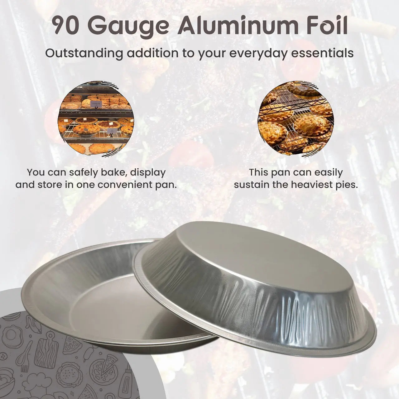KitchenDance 10" Heavyweight Disposable Aluminum Pie pan  Case of 500 - #1070 KitchenDance
