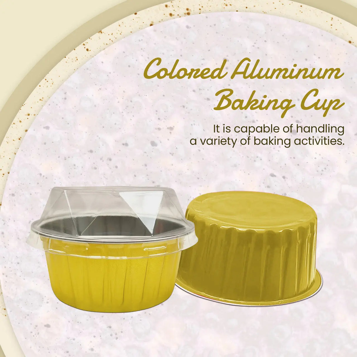 4.5 oz.  Colored Aluminum Dessert Cup w/ Plastic Lid- Case of 2000- #A35P KitchenDance