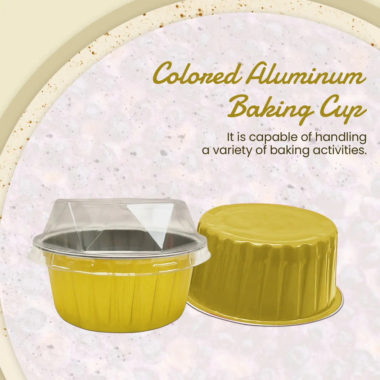 4.5 oz.  Colored Aluminum Dessert Cup w/ Plastic Lid- Case of 2000- #A35P KitchenDance