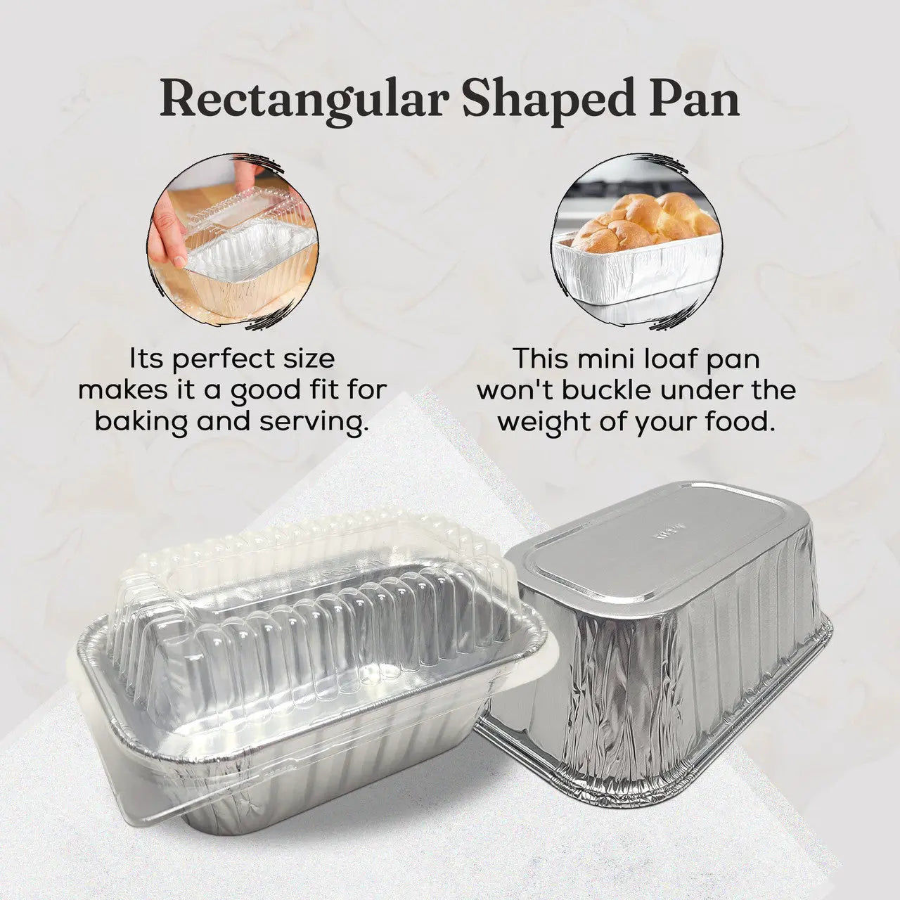1 lb. Disposable Aluminum Mini Loaf Pan w/ Plastic Lid - Case of 200 - #5000P Handi-Foil