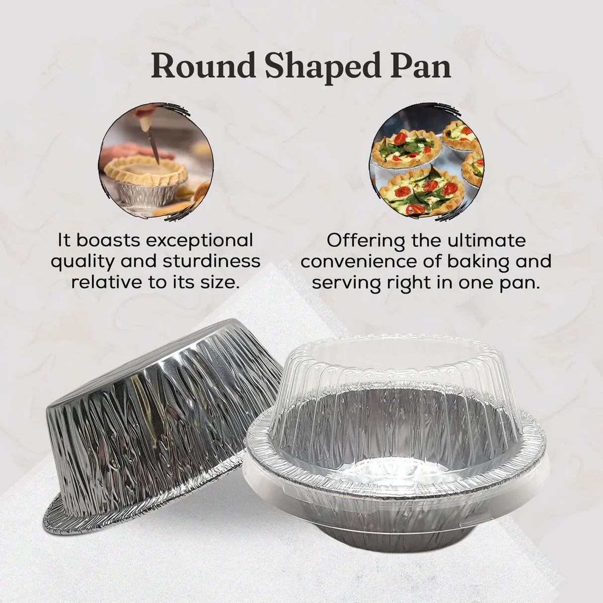 5¾" Disposable Aluminum Pot Pie Pan - Extra Deep -  w/ High Dome Lid - Case of 1000   #2400P Durable Packaging
