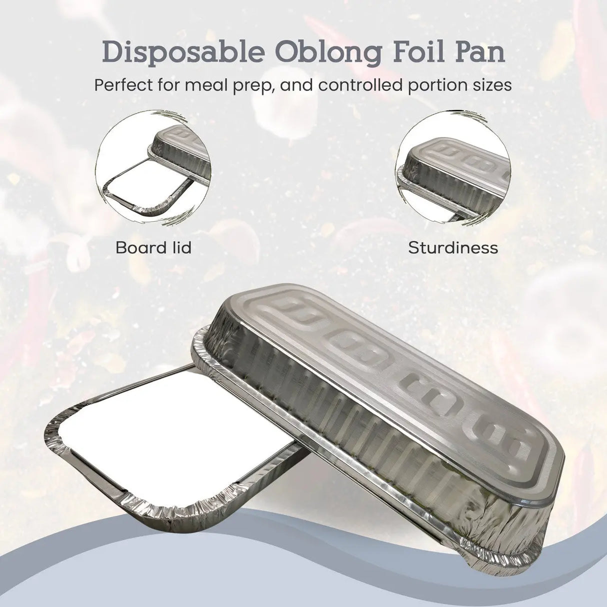 3 lb. Disposable Oblong Entrée Pan with Board Lid - Case of 500 - #110L D & W Fine pack
