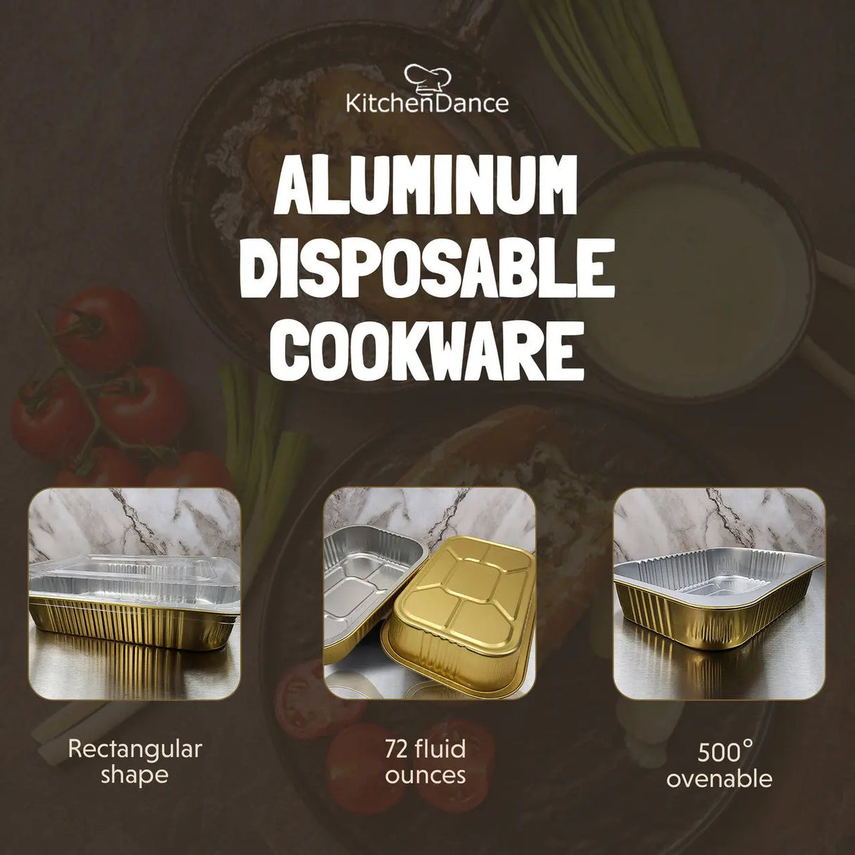 11" x  7" Colored Heavy Aluminum Entrée Pan with Snap on Dome Lid - Case of 200  #A71P KitchenDance