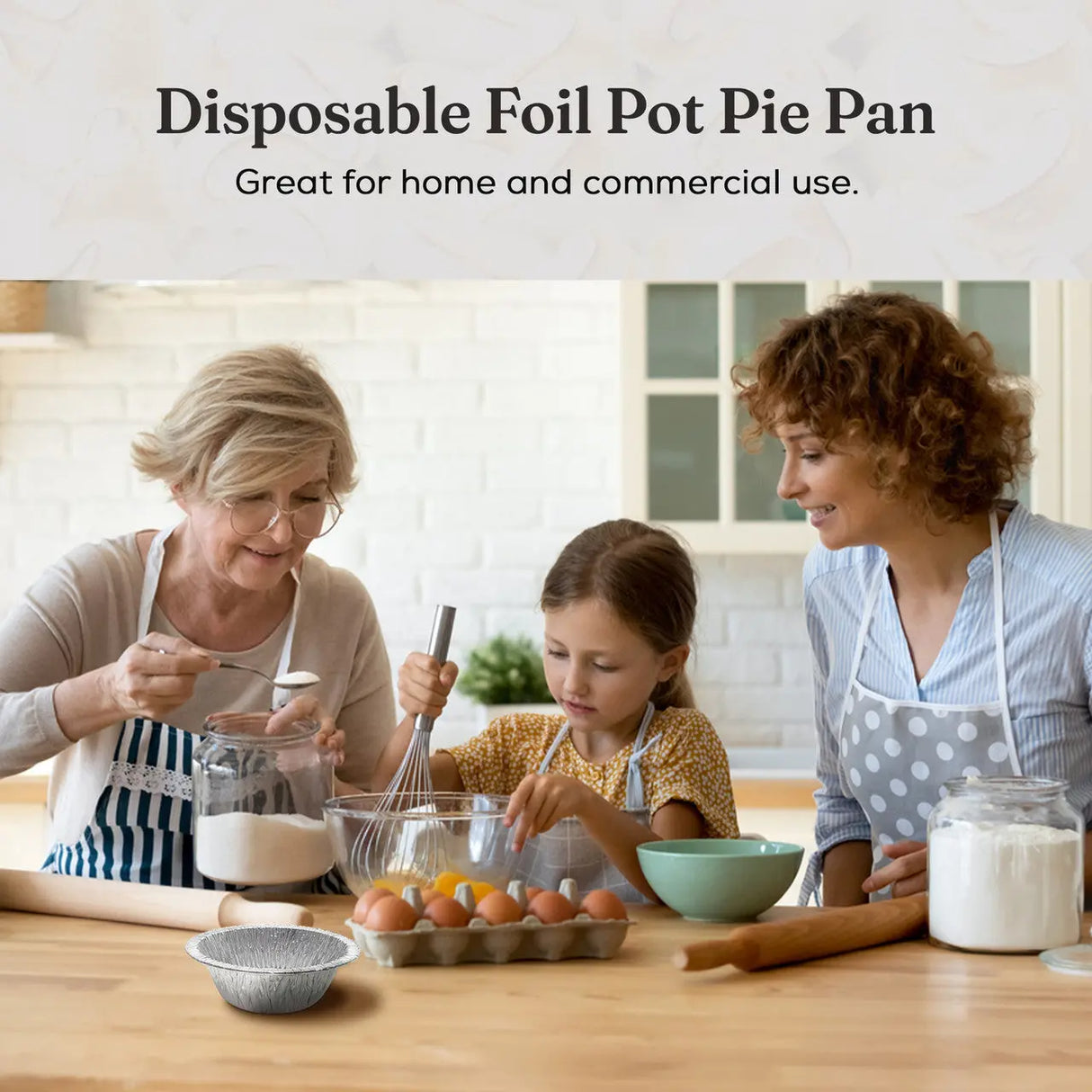 5¾" Disposable Aluminum Pot Pie Pan - Extra Deep - Case of 1000 - #2400 Durable Packaging