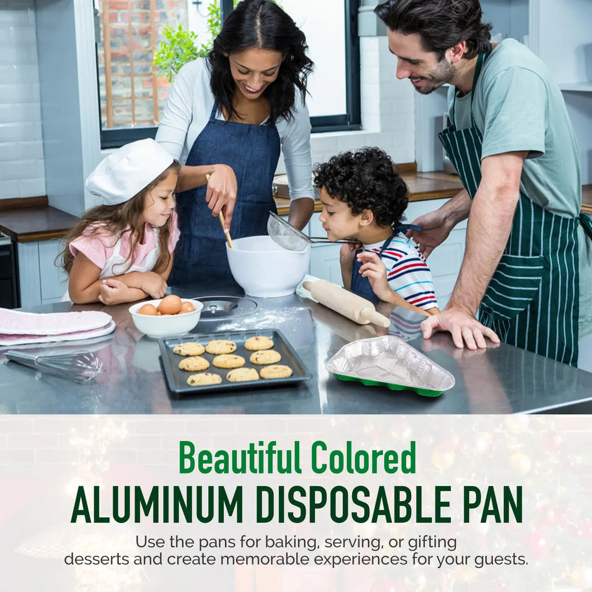 Disposable Christmas Tree Shaped Foil Baking Pan  NO lid- Case of 100 - #9501X Handi-Foil