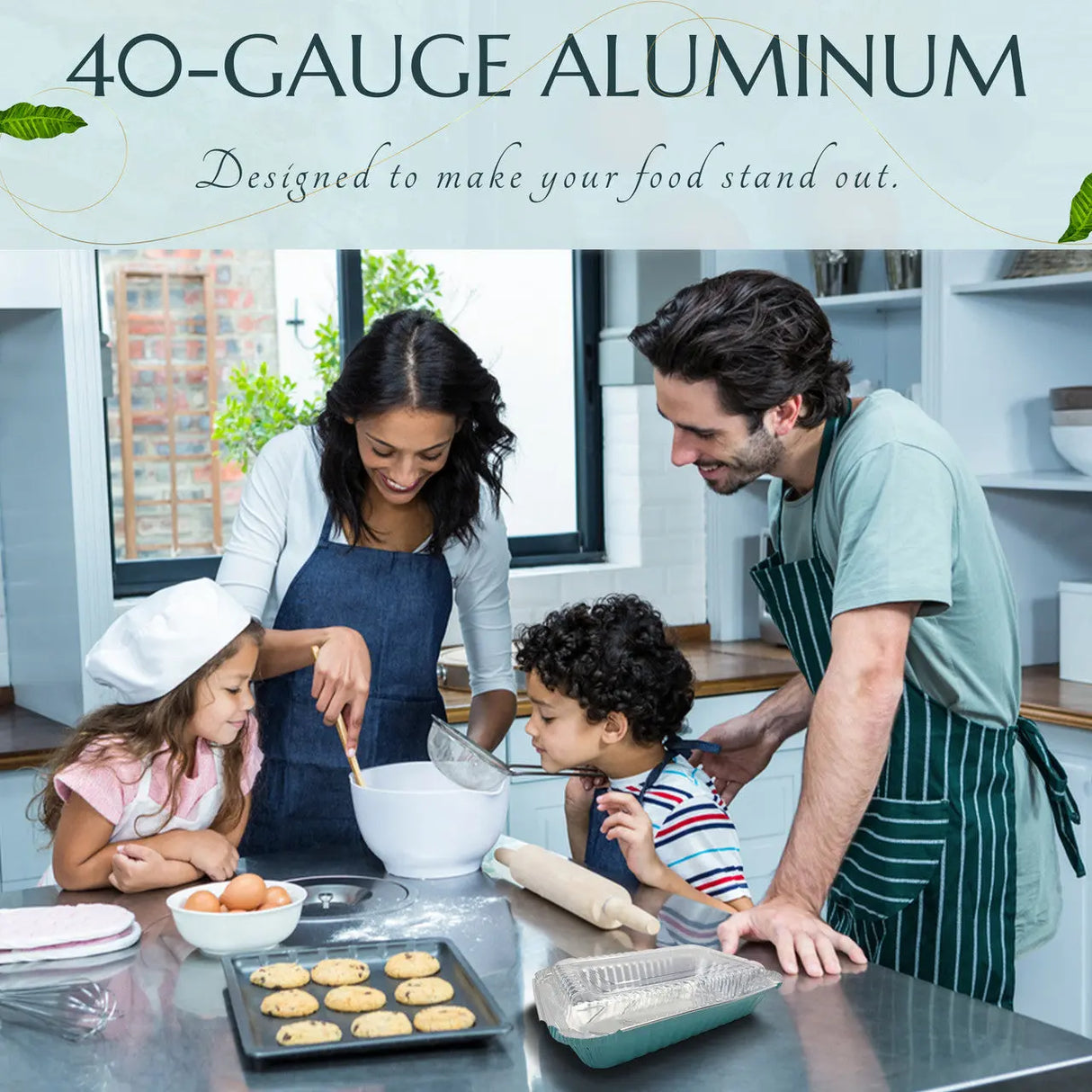 1½ lb. Shallow Oblong Foil Pan w/ Plastic Lid - Case of 1000 #6417P KitchenDance