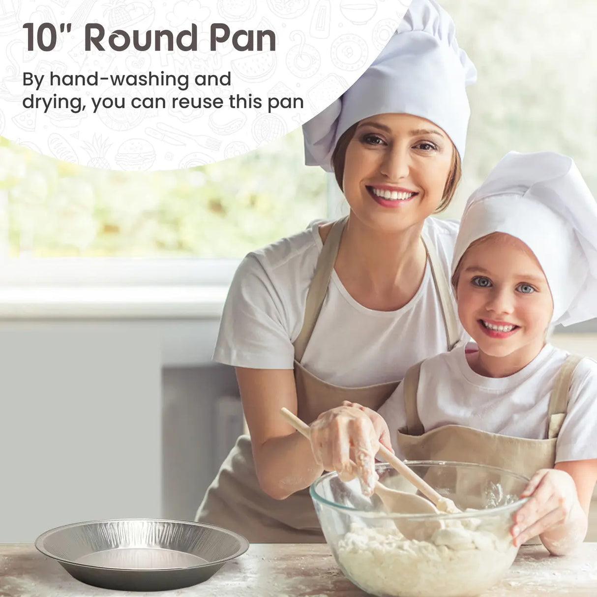KitchenDance 10" Heavyweight Disposable Aluminum Pie pan  Case of 500 - #1070 KitchenDance