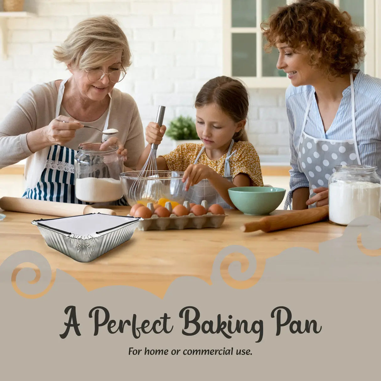 2¼ lb. Heavy Foil Carryout Pan with Board Lid - Case of 500  #6421L KitchenDance