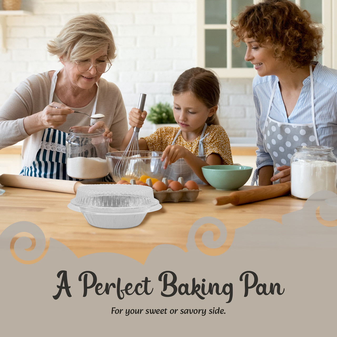 5" Disposable 8 oz.  Foil Tart or Pie Pan w/ Snap on Lids  Case of 1000 - #501P KitchenDance