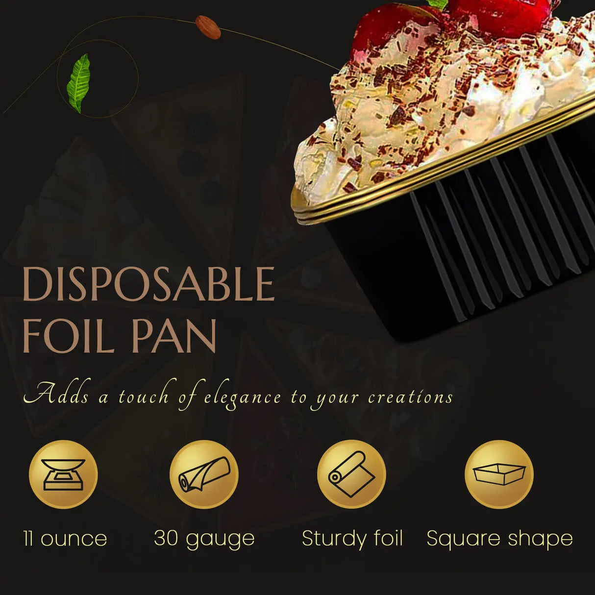 11 oz. Square Foil Cup with Snap-on Plastic Lids - Case of 1000 - #A24P KitchenDance