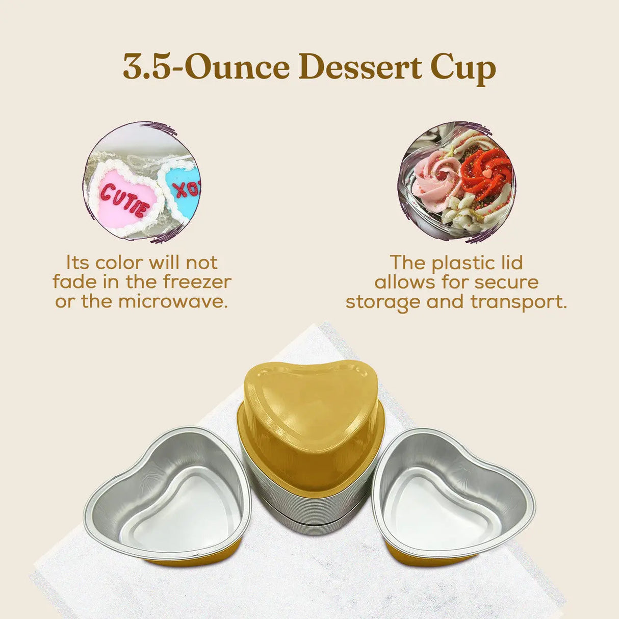 Mini Heart Shaped Foil Pan with Plastic Lid - Case of 2000 - #3055P KitchenDance