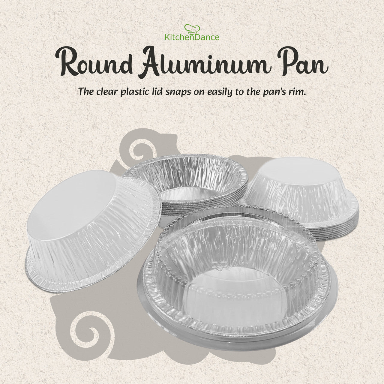5" Disposable 8 oz.  Foil Tart or Pie Pan w/ Snap on Lids  Case of 1000 - #501P KitchenDance