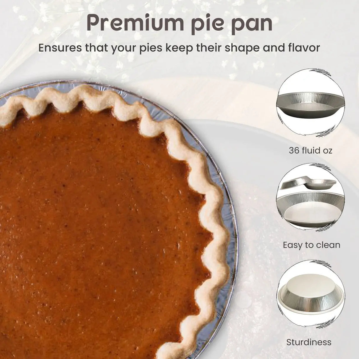 KitchenDance 10" Heavyweight Disposable Aluminum Pie pan  Case of 500 - #1070 KitchenDance
