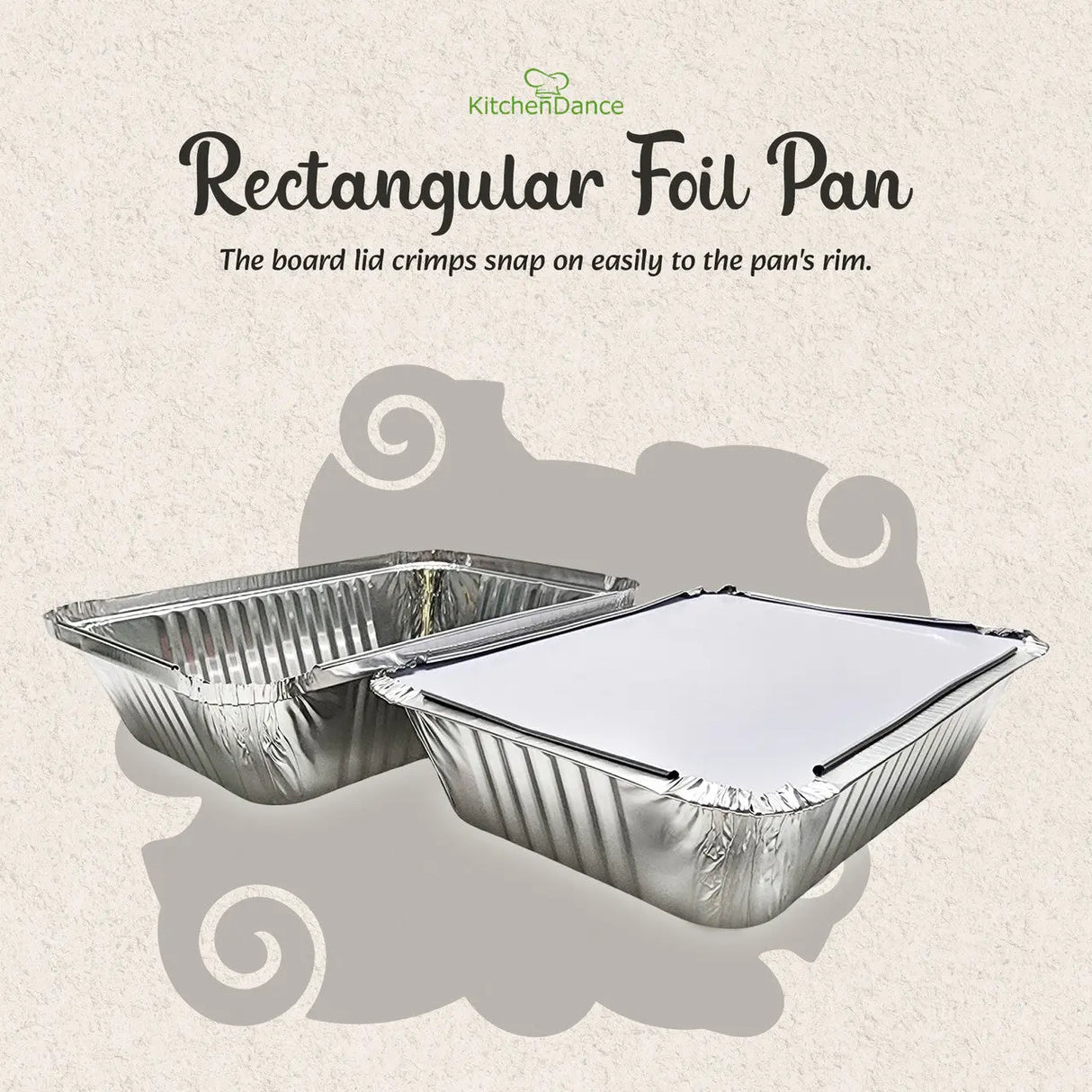 2¼ lb. Heavy Foil Carryout Pan with Board Lid - Case of 500  #6421L KitchenDance