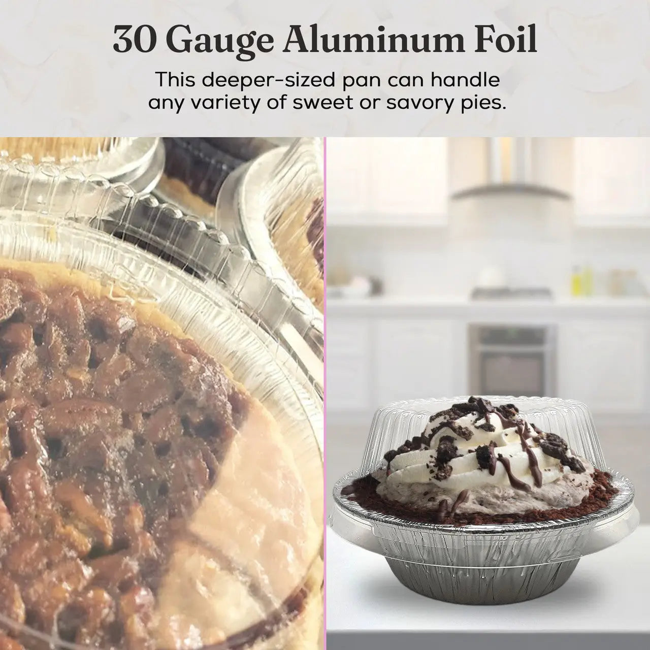 5¾" Disposable Aluminum Pot Pie Pan - Extra Deep -  w/ High Dome Lid - Case of 1000   #2400P Durable Packaging