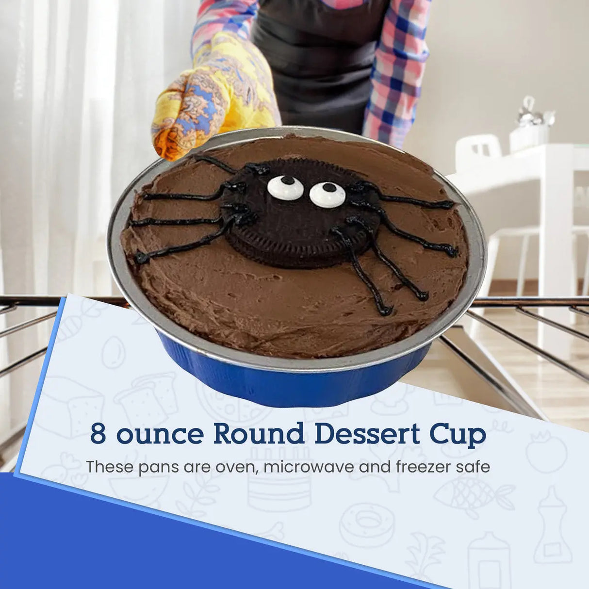 8 oz. Round Disposable Aluminum Foil Colored Dessert Pan - Case of 1000- #A8NL KitchenDance