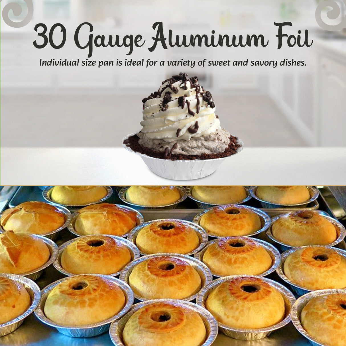 5" Disposable 8 oz.  Foil Tart or Pie Pan w/ Snap on Lids  Case of 1000 - #501P KitchenDance