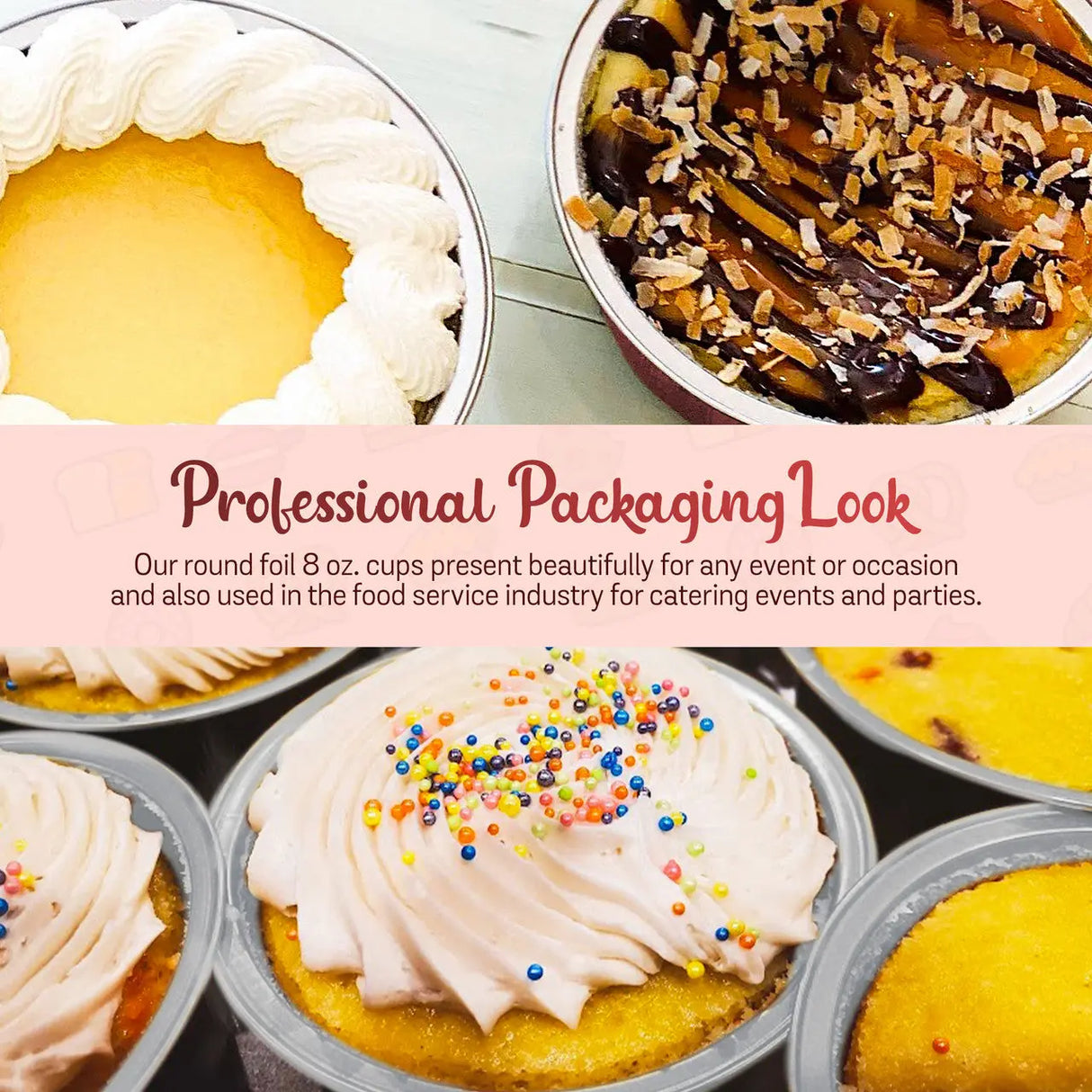 8 oz. Smoothwall Colored Disposable Foil Pan- Case of 1000 - #A42NL KitchenDance
