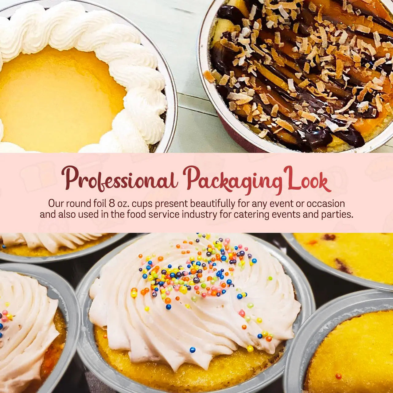 8 oz. Smoothwall Colored Disposable Foil Pan- Case of 1000 - #A42NL KitchenDance