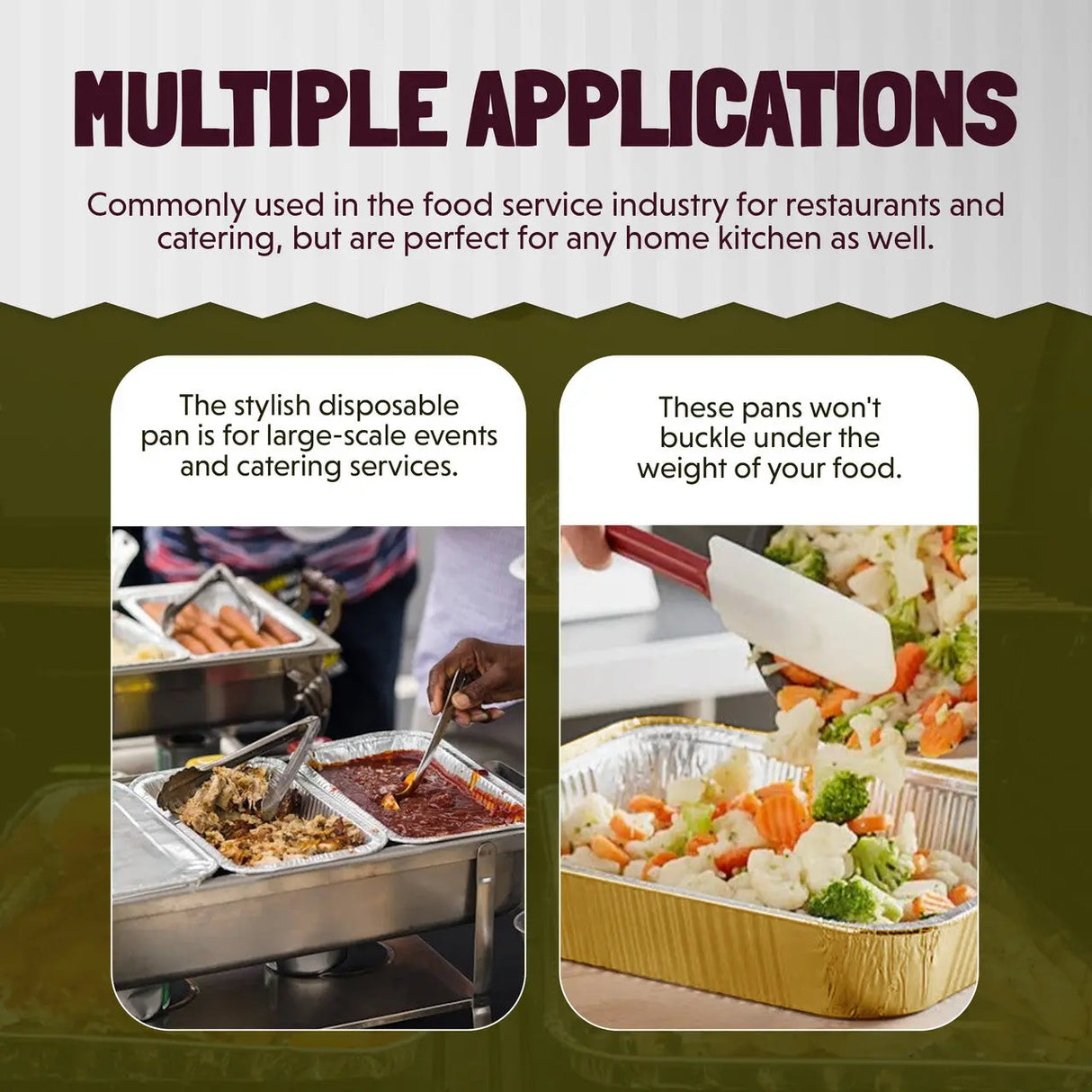 Half Size Colored Disposable Steam Table Pans - Case of 200  #53900 KitchenDance