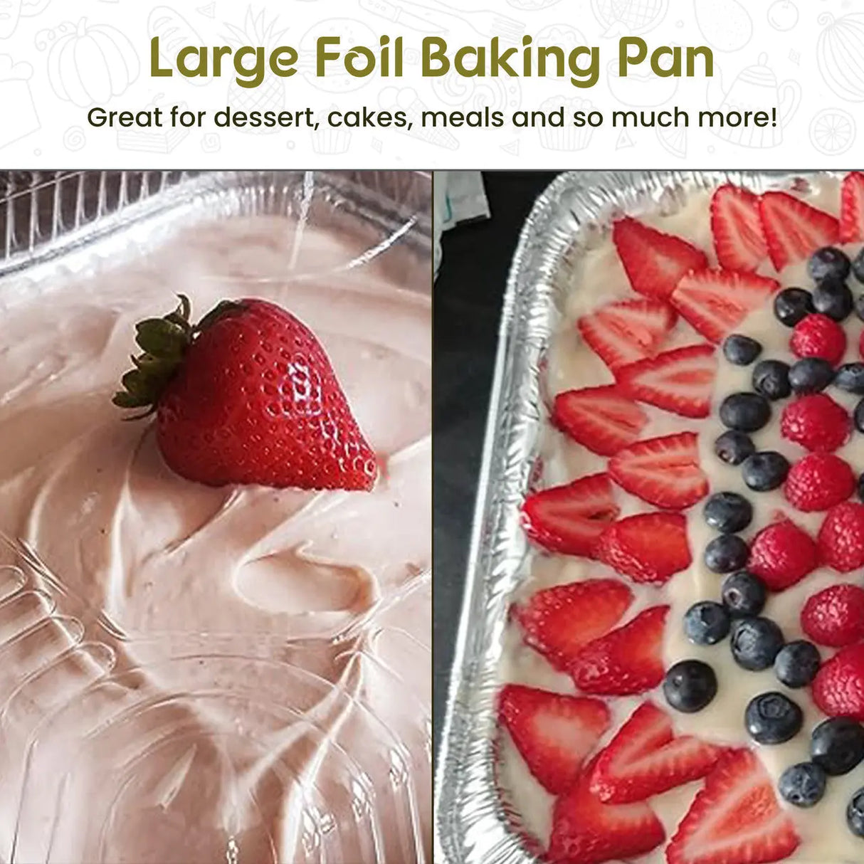 Disposable Aluminum Half Sheet Cake Pan with Plastic Lid  Case of 100 - #7300P Handi-Foil