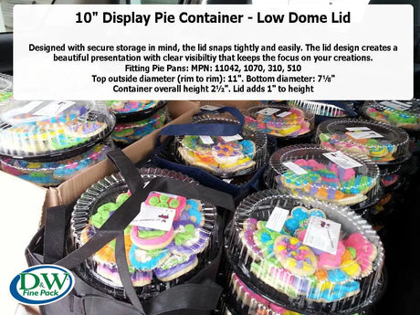 10" Plastic Pie Container - Low Dome Lid - Case of 160 - #WJ44 D & W Fine pack