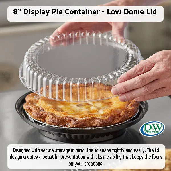 8" Low Dome Pie Container Case of 100 - #WJ46 D & W Fine pack