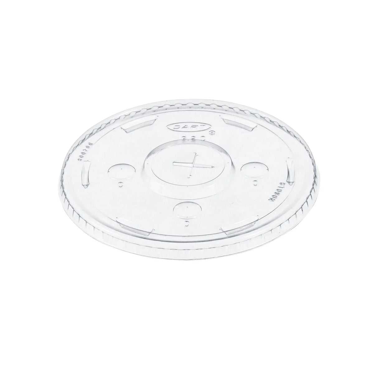 Dart 30-32 oz. Clear PET Plastic Straw-Slotted Lid with ID Buttons - Case of 1000 - #L32CR Dart Container