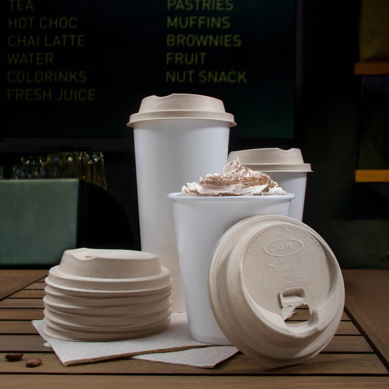 Dart ProPlanet 10-24 oz. Natural Molded Fiber Reclosable Lid - Case of 1000 - #LK316FBR Dart Container