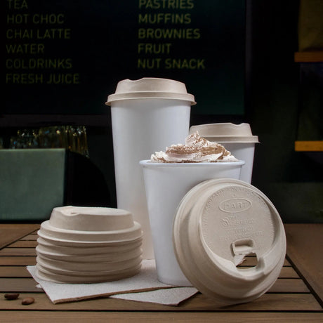 Dart ProPlanet 10-24 oz. Natural Molded Fiber Reclosable Lid - Case of 1000 - #LK316FBR Dart Container