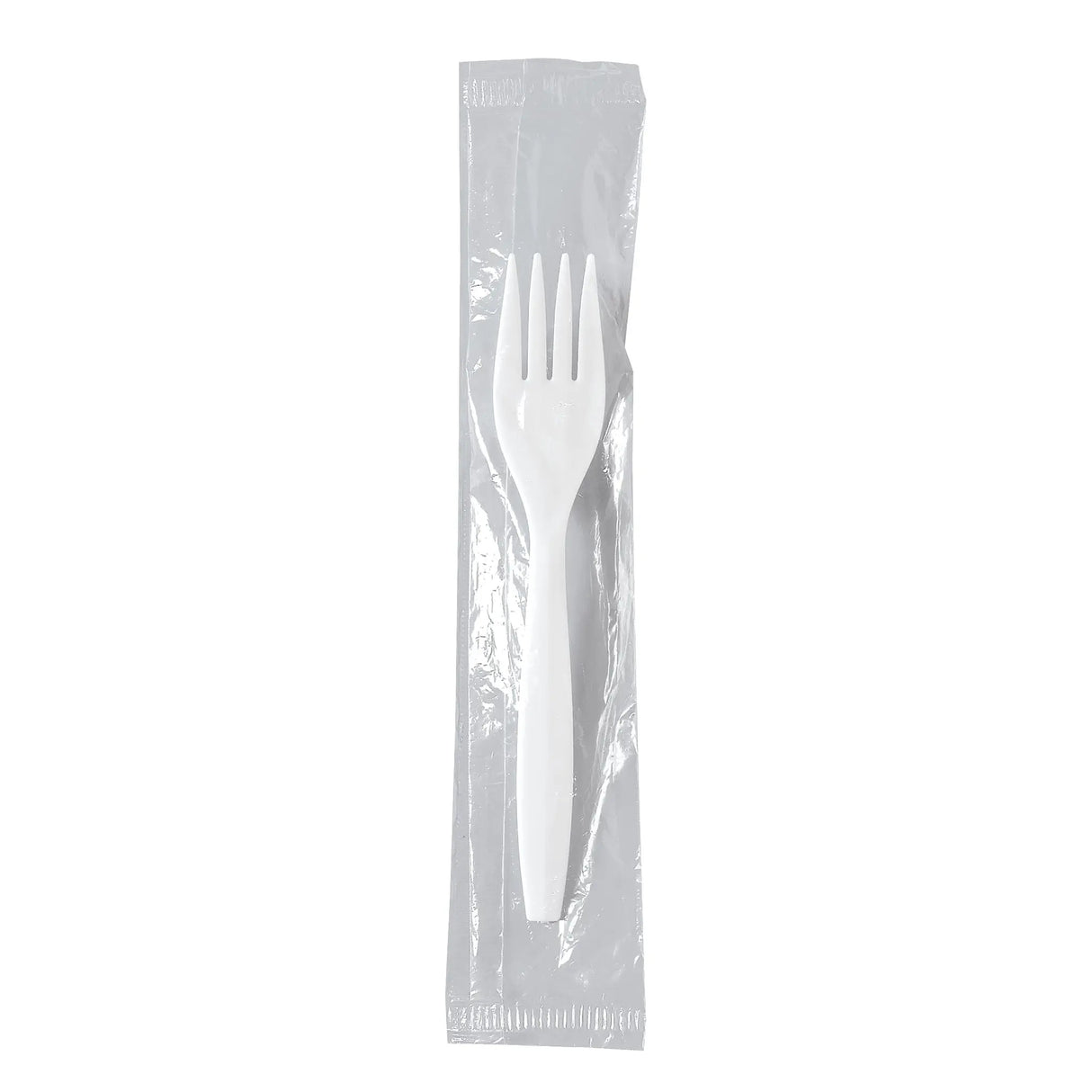 Dart Solo White Medium Weight PP Individually Wrapped Fork - Case of 1000 - #MOW1-0007 Dart Container