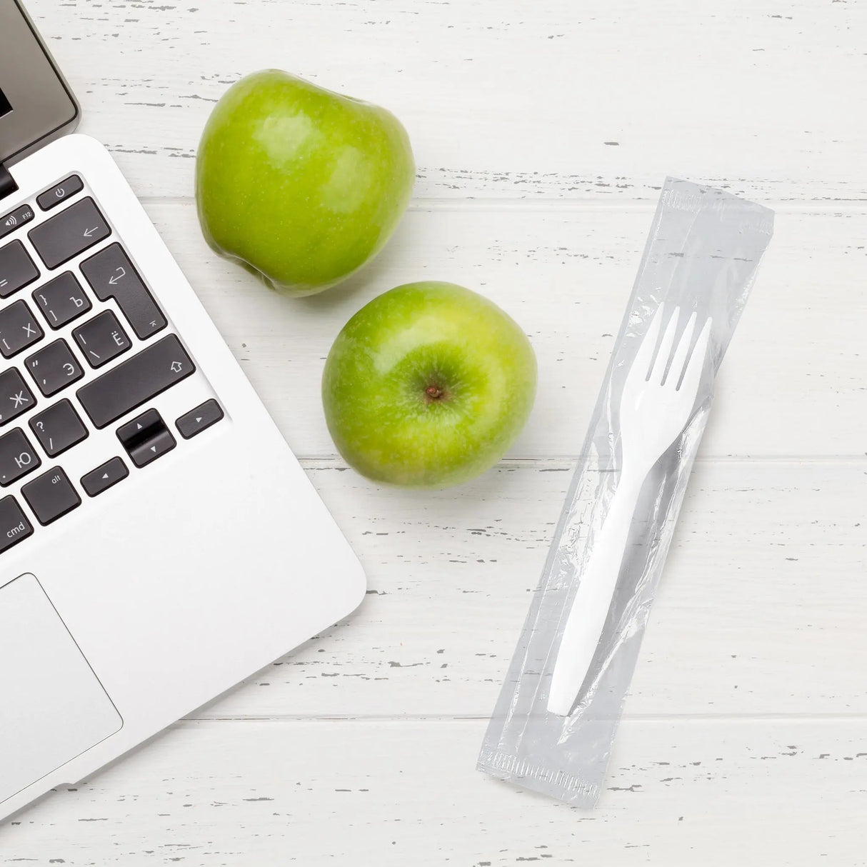 Dart Solo White Medium Weight PP Individually Wrapped Fork - Case of 1000 - #MOW1-0007 Dart Container