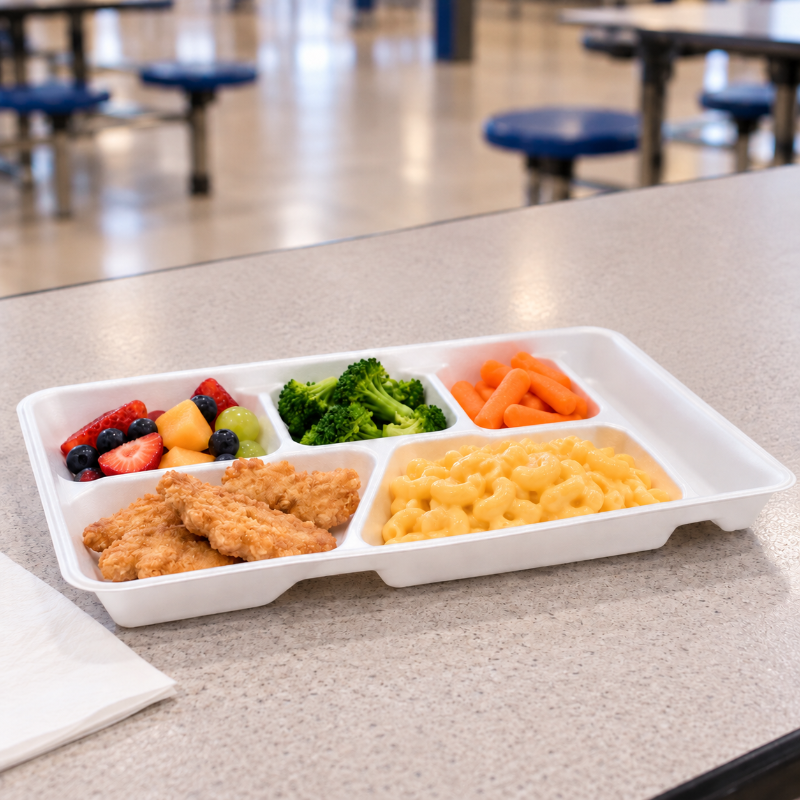 6-Compartment School Lunch Tray - Case of 500 - #0TH10601SGBX
