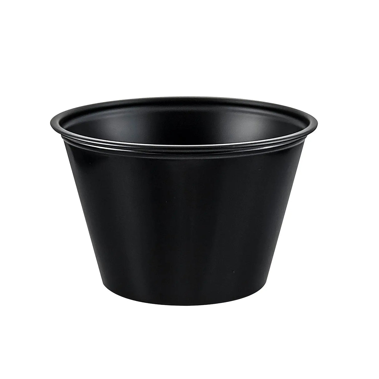 Dart Solo 4 oz. Black HIPS Plastic Portion Container - Case of 2500 - #P400BLK Dart Container