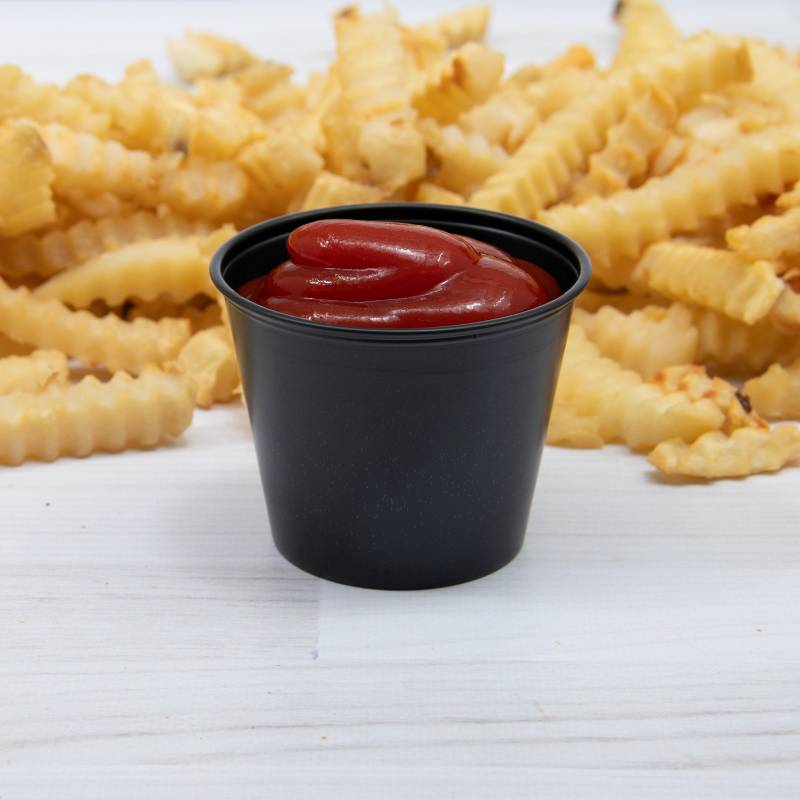 5.5 oz. HIPS Plastic Black Portion Container - Case of 2500 - #P550BLK