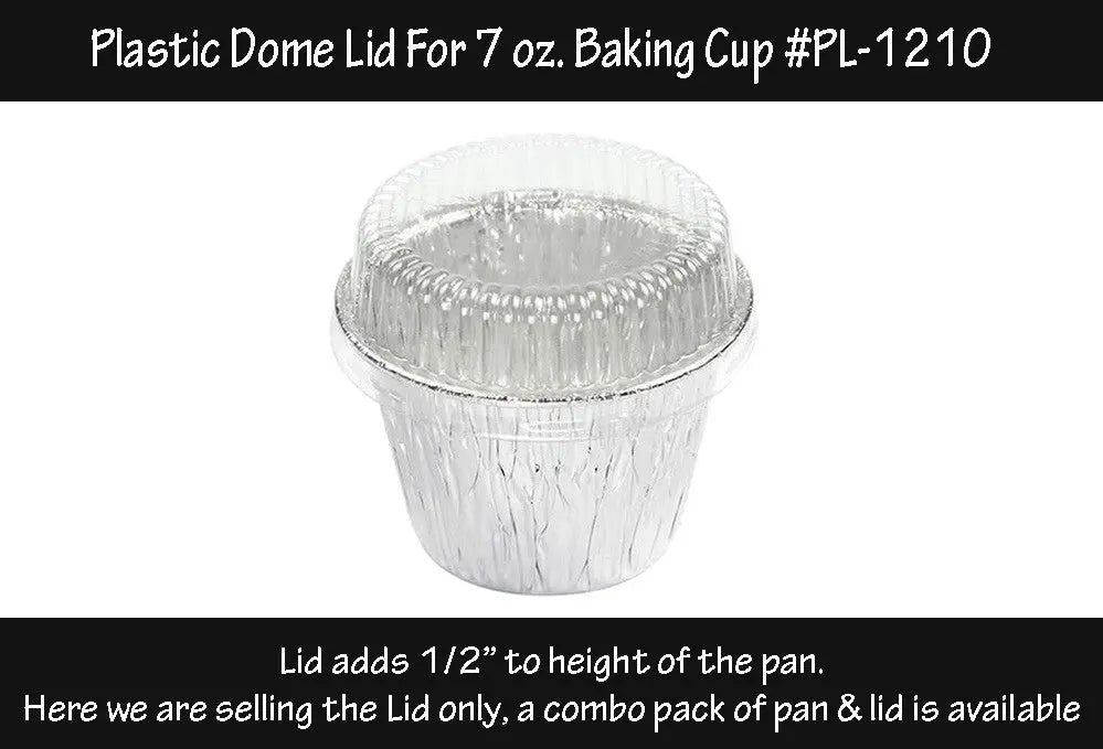 Plastic lid for 7 oz. Disposable Foil Dessert Cup - Case of 2000 - #PL-1210 Aikou