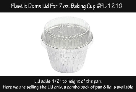 Plastic lid for 7 oz. Disposable Foil Dessert Cup - Case of 2000 - #PL-1210 Aikou
